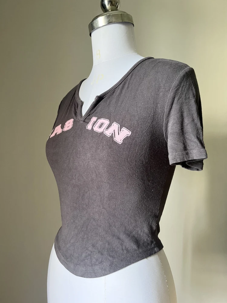 Grey rib top