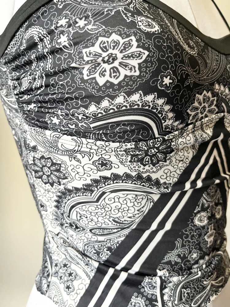 y2k print halter top