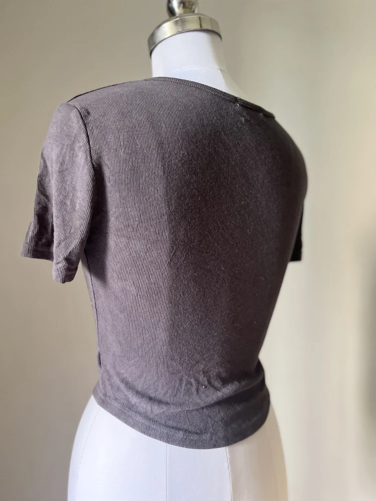 Grey rib top