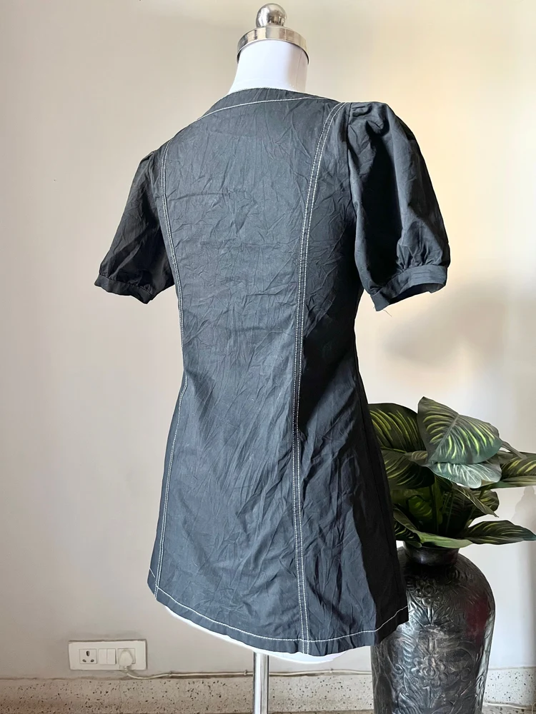 Black denim dress
