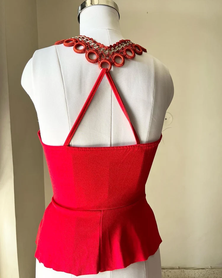 Red peplum top 🥵 
