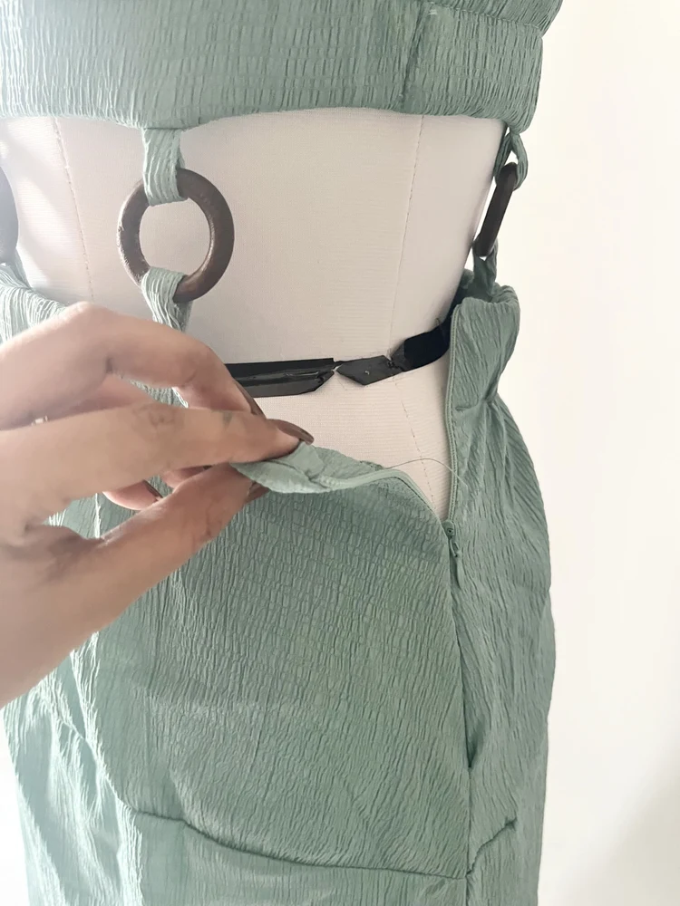 Beachy green solid dress