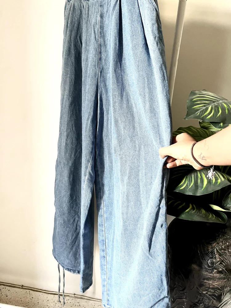 Paperbag wide-leg Highwaist denim