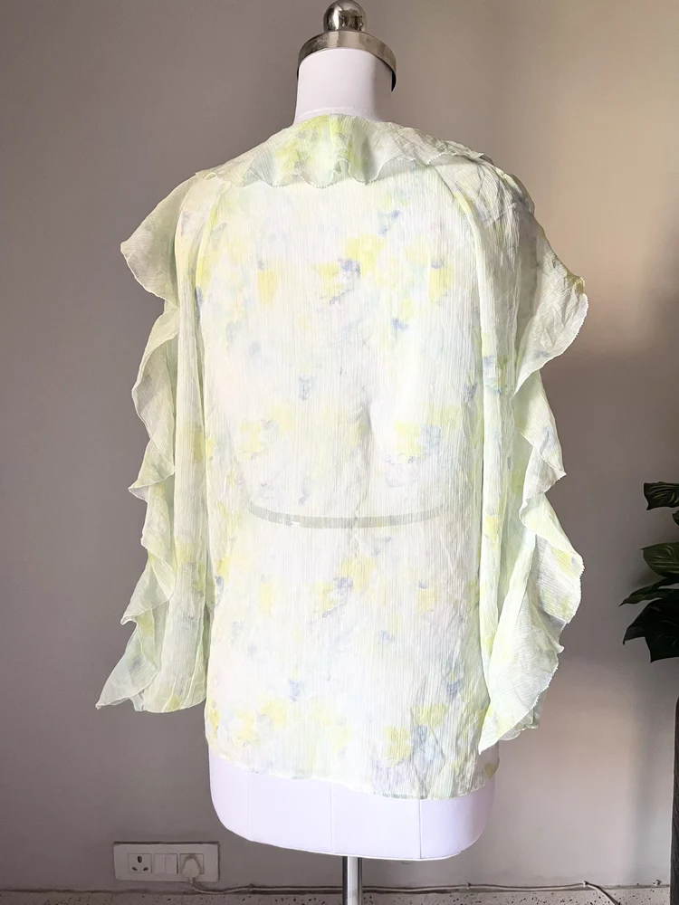 Tie-dye sheer top 