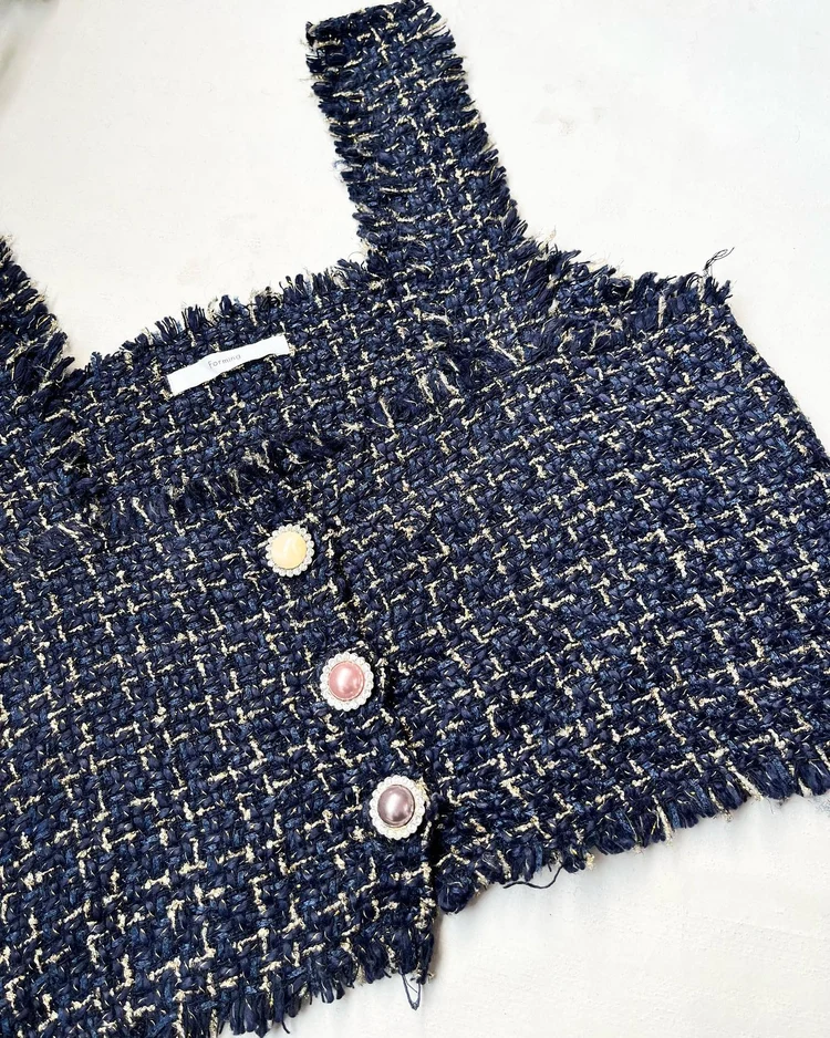 Korean tweed top 