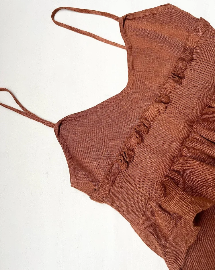 Brown ribbed dress 