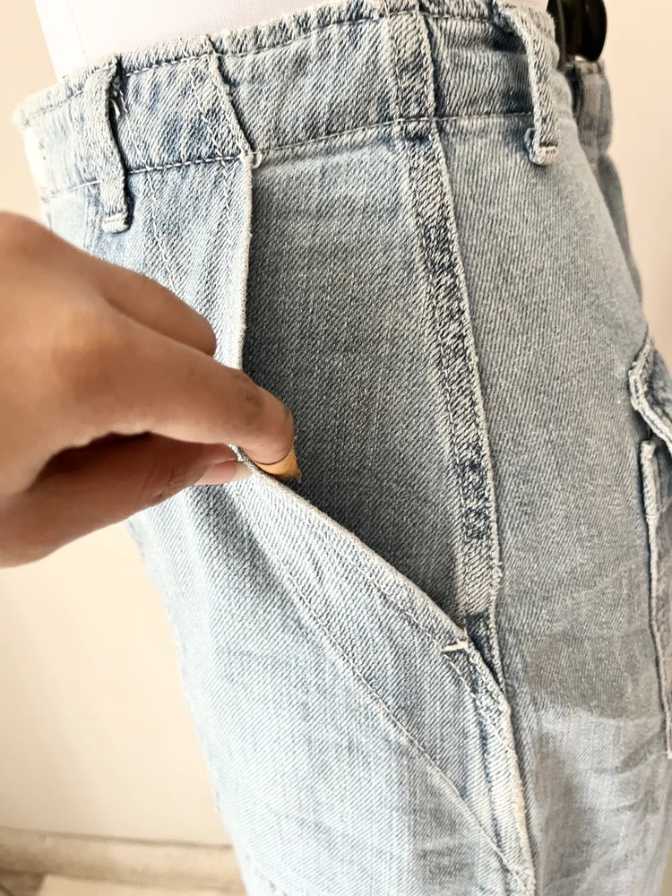 Blue maxi denim skirt 