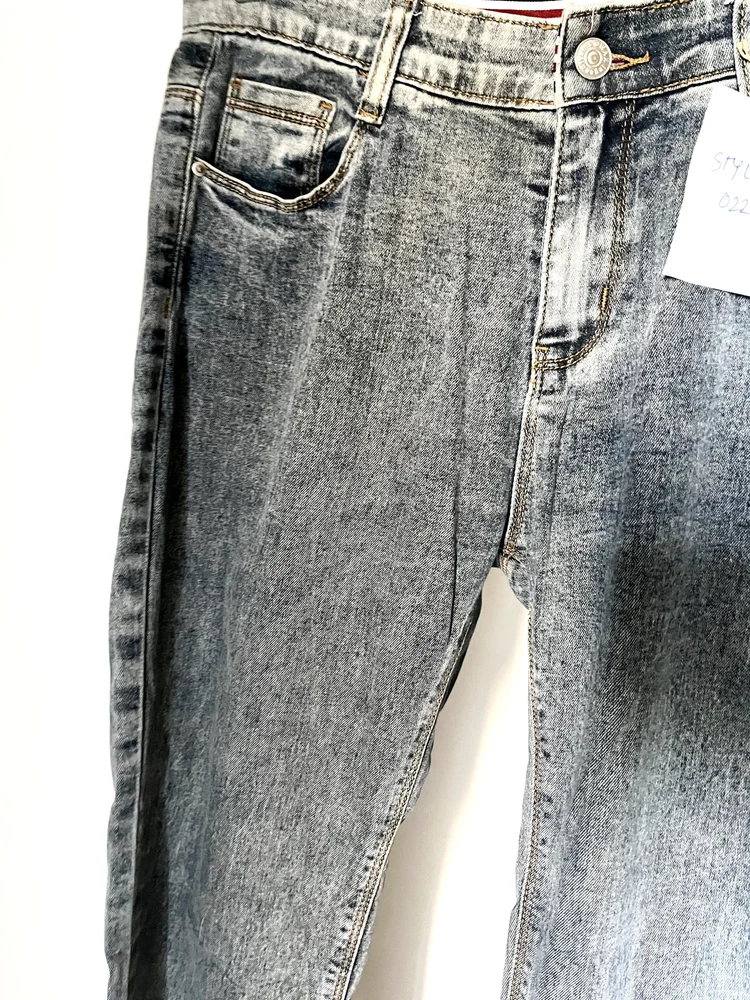 Charcoal blue straight fit jeans 