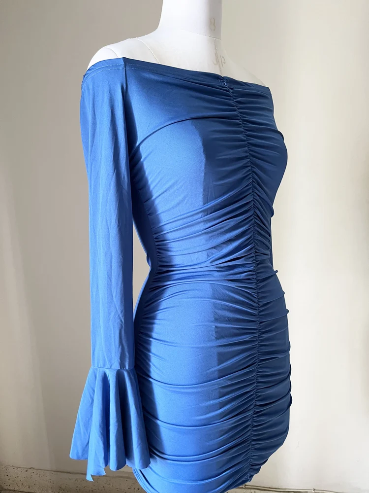 Electric blue smoking dress