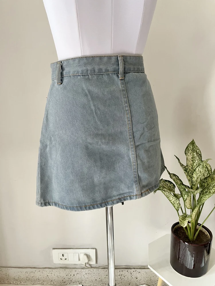 A-line button down skirt