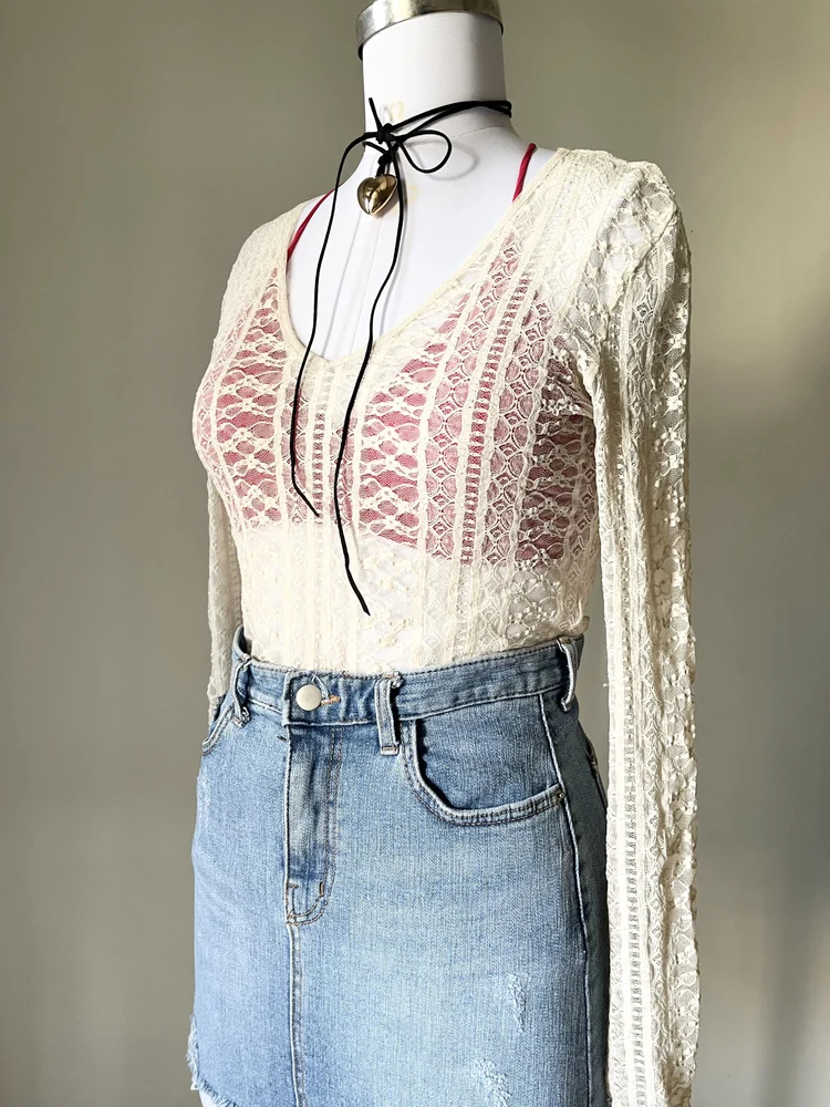 Beige lace top 