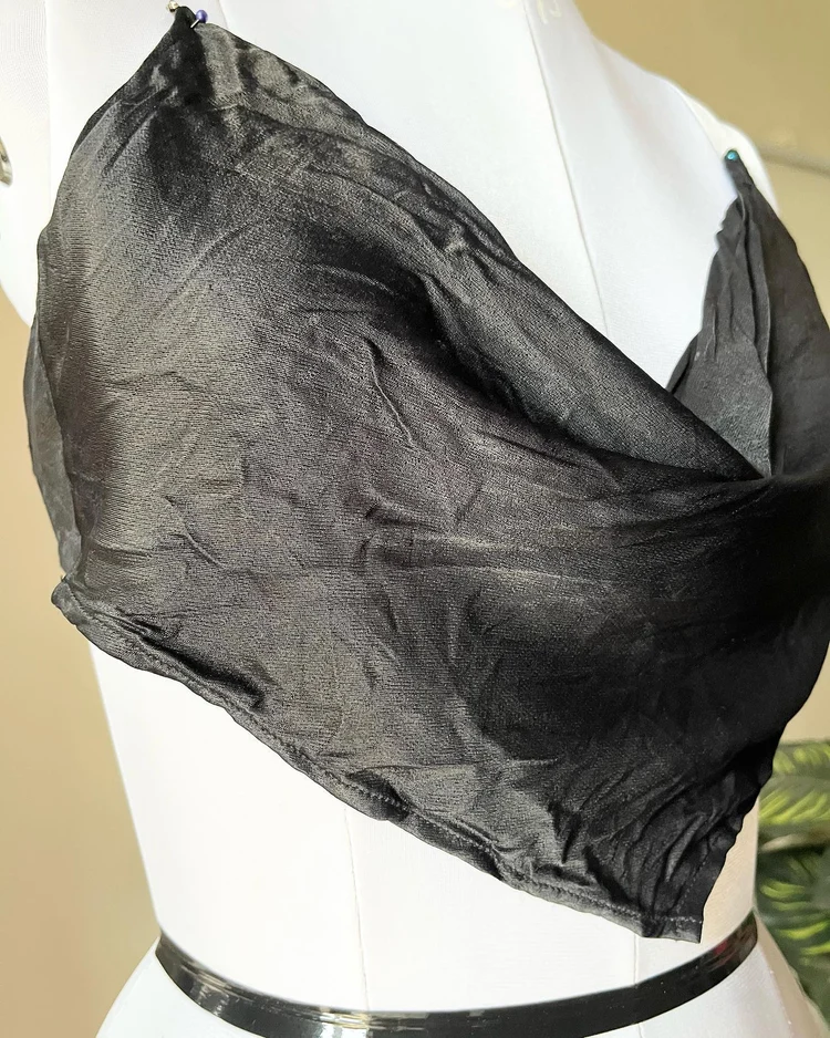 Black satin top 