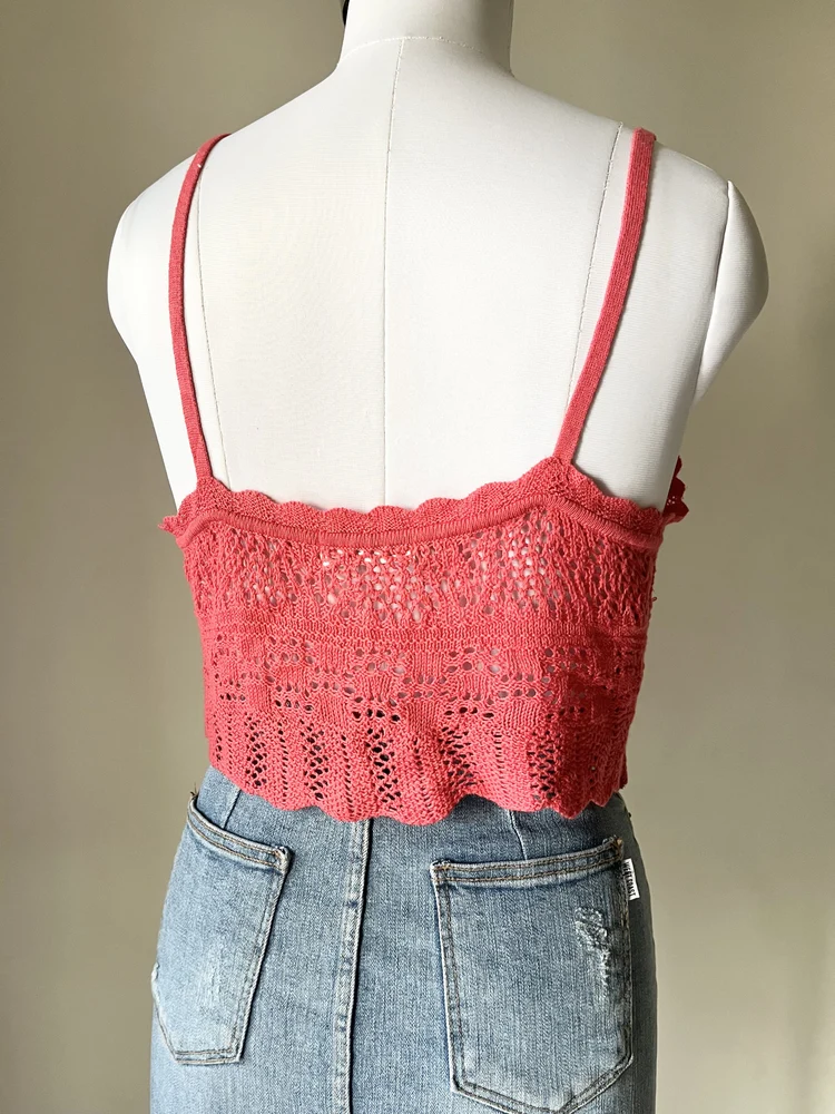 Peach crochet top