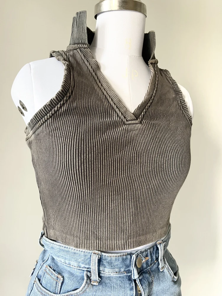 Grey corduroy shirt top 