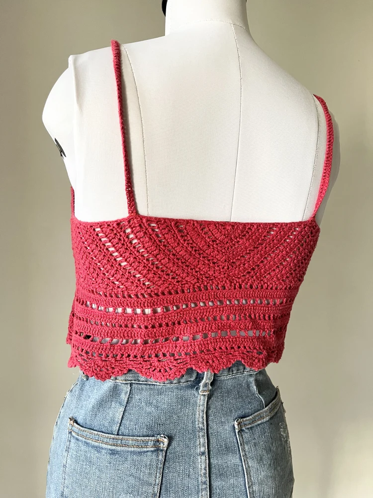 Red crochet top 
