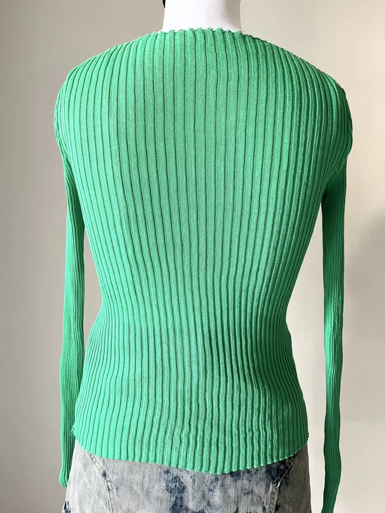 Green button down top 