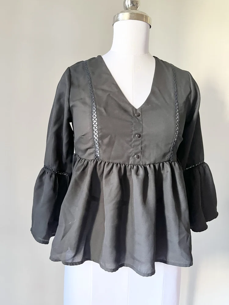 Black peplum top