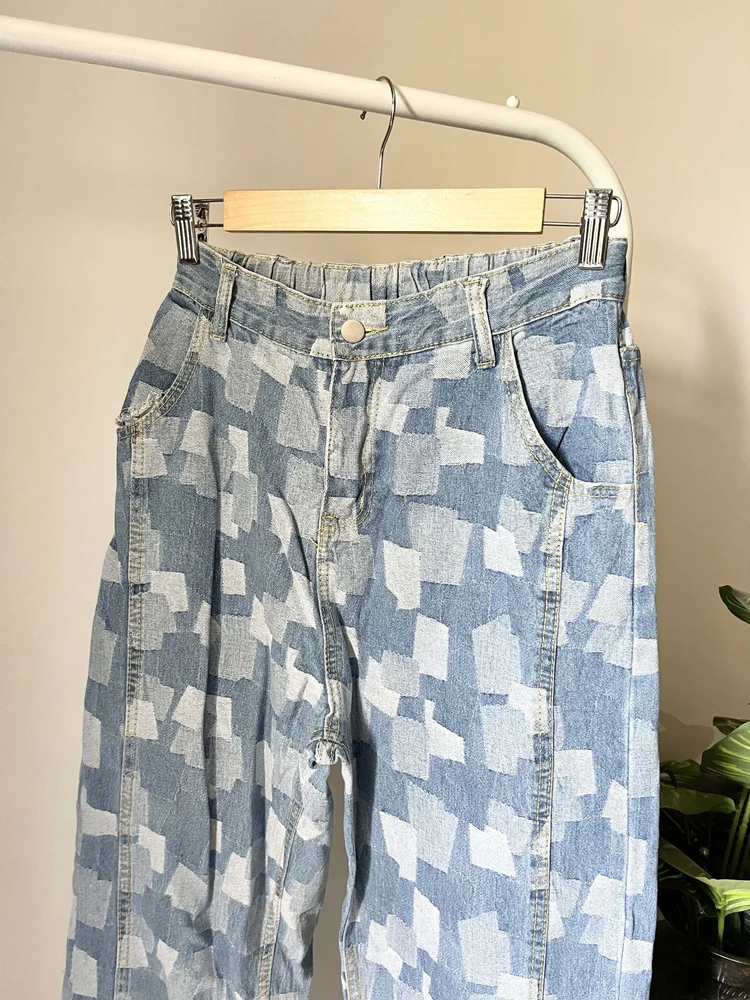 Printed wide-leg Jeans