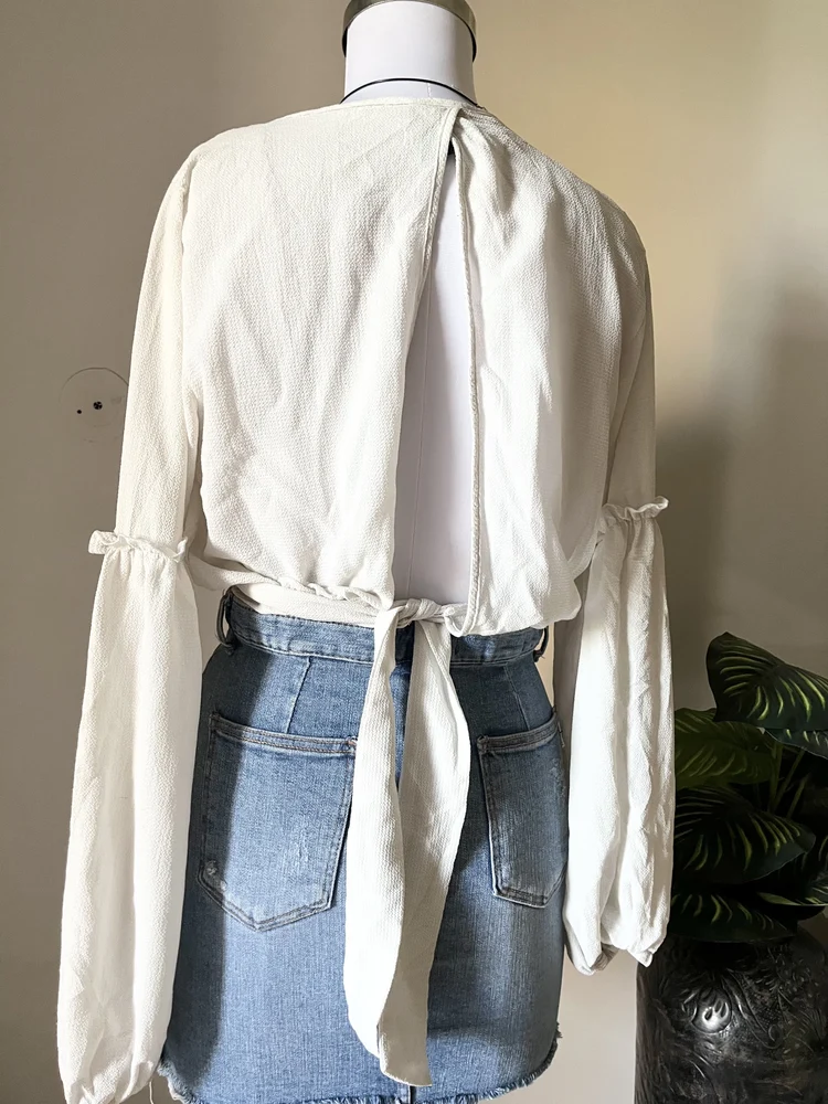 White Wrap top