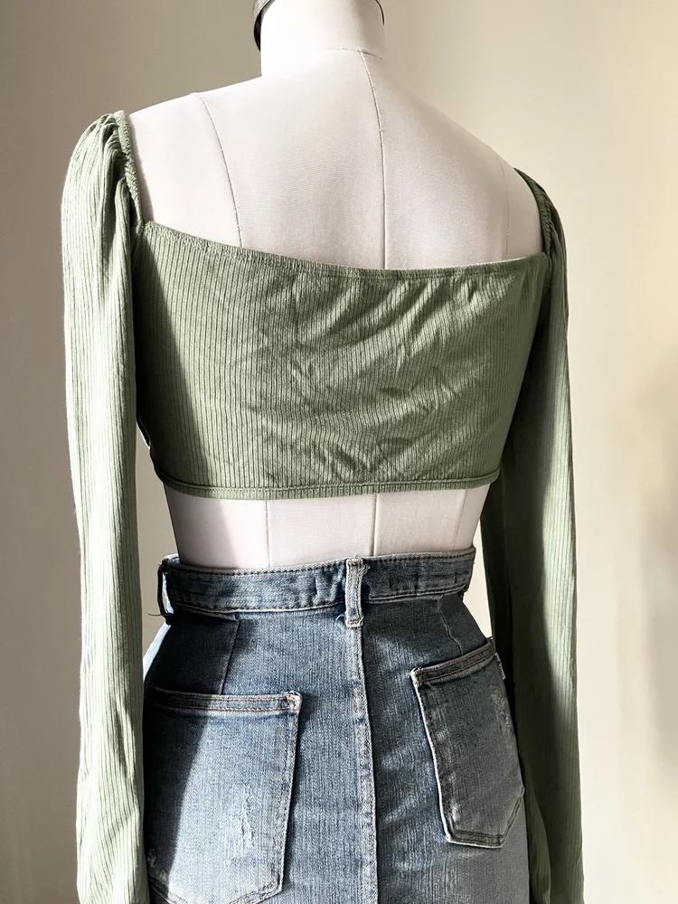 green cutout top 