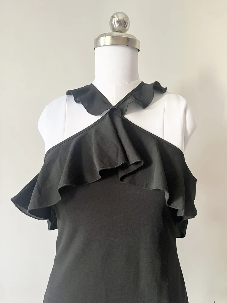 Frill black dress