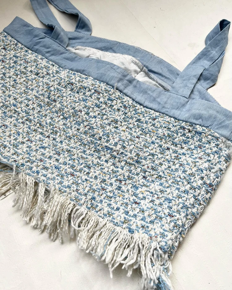 Blue tweed top 
