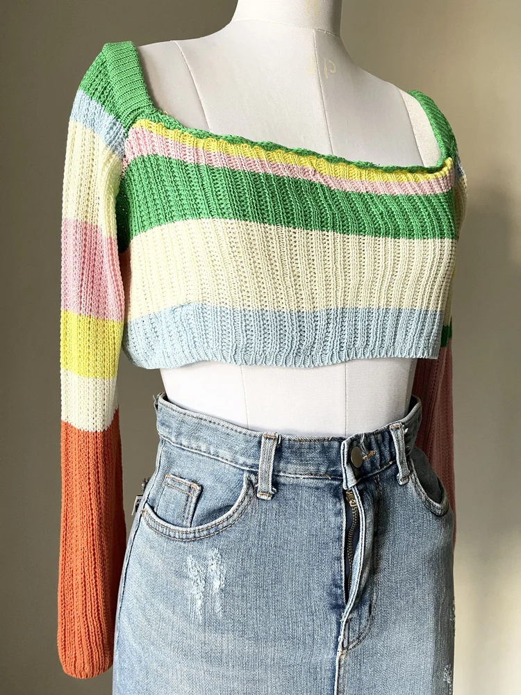 Multicolored rib top 