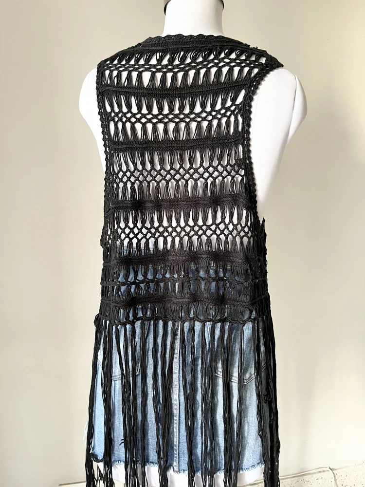 Black crochet shrug 