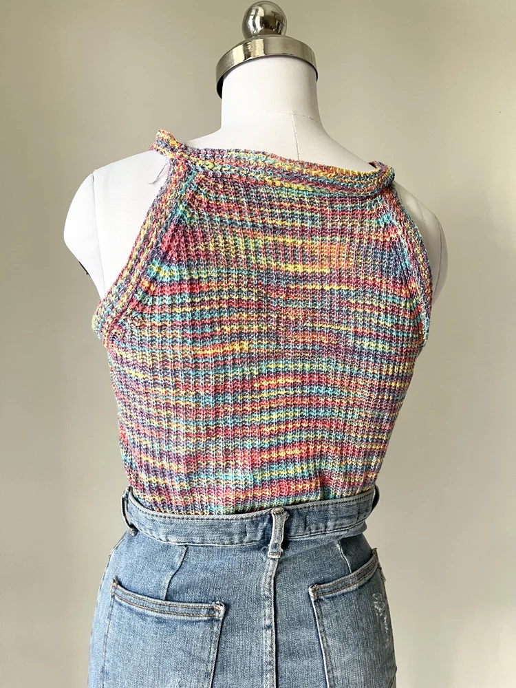 Multicolored crochet top