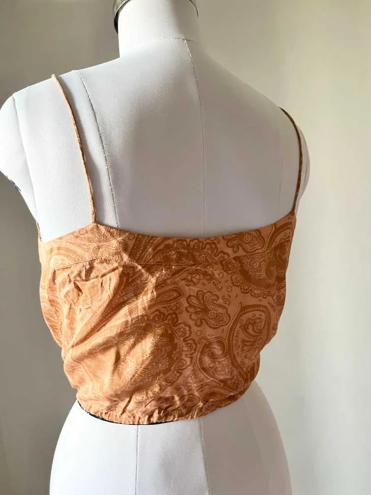 Mustard paisley print top