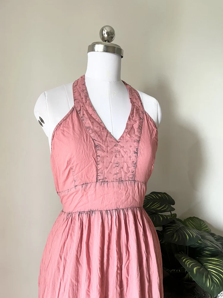 Pink schiffli maxi dress 