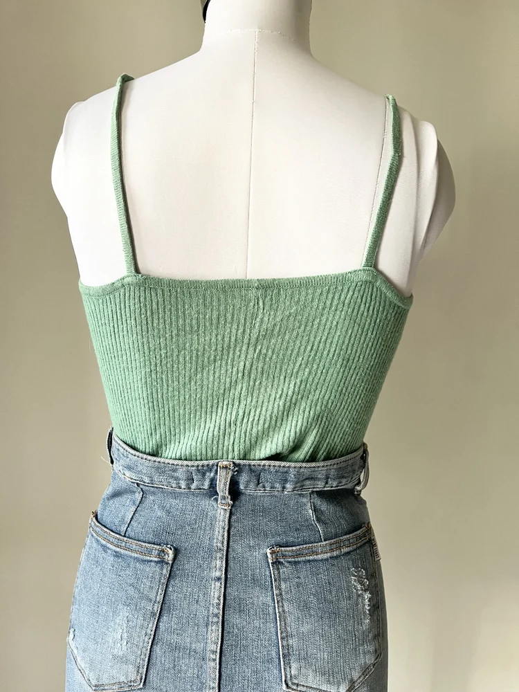 Mint green rib top 