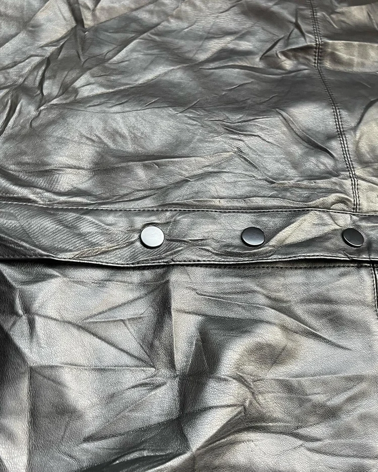 Leather midi skirt 