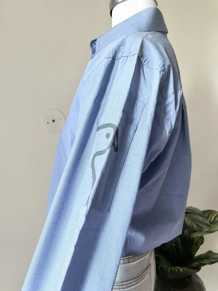 Blue crop shirt