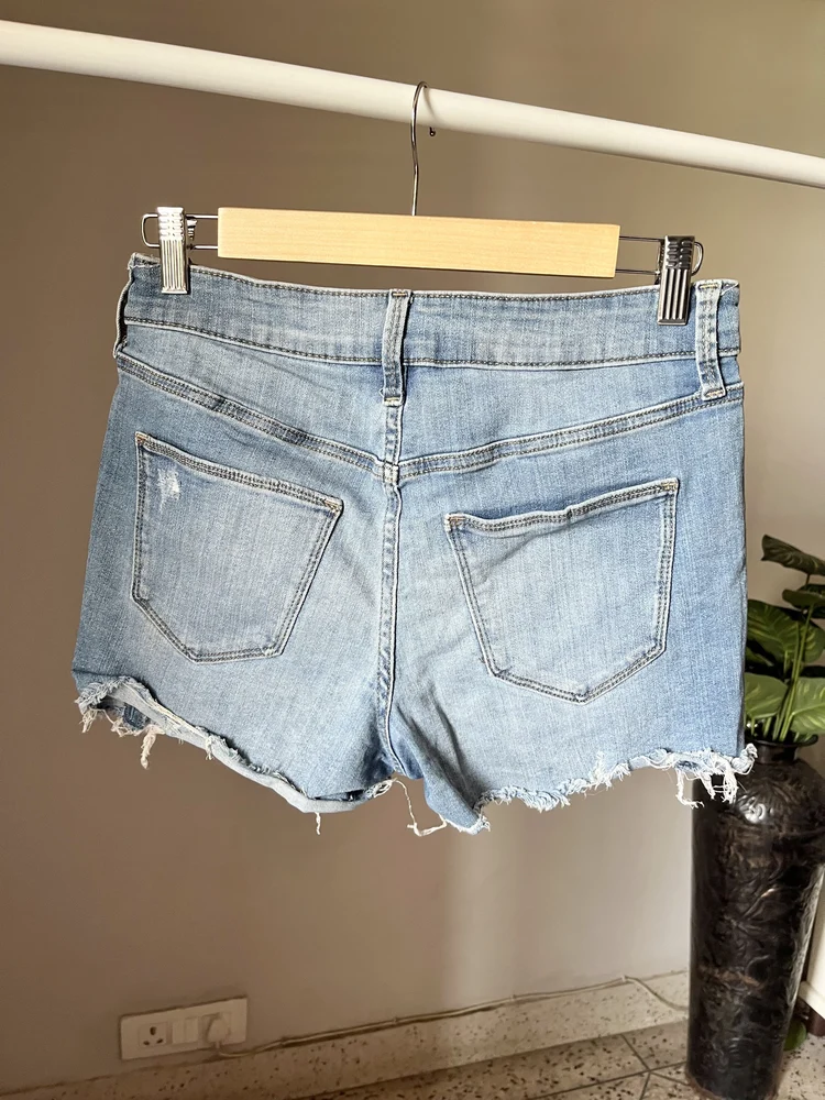 Blue Ripped shorts