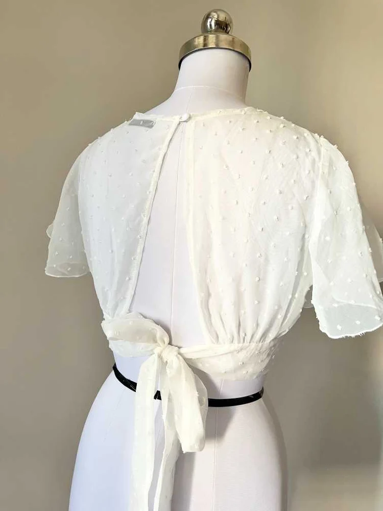 White tie-up top