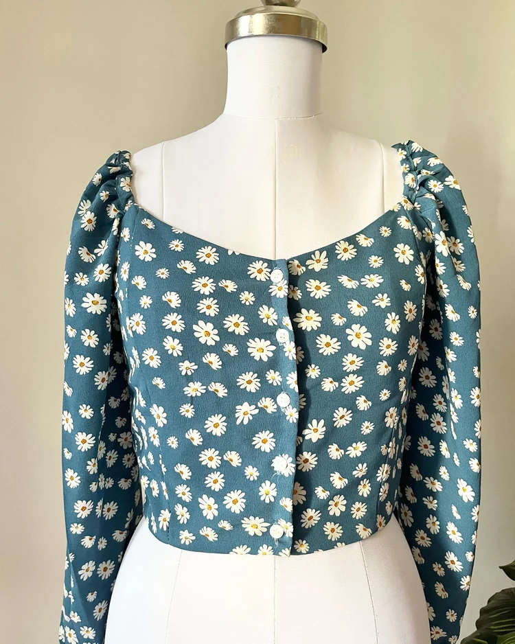 Blue floral top 
