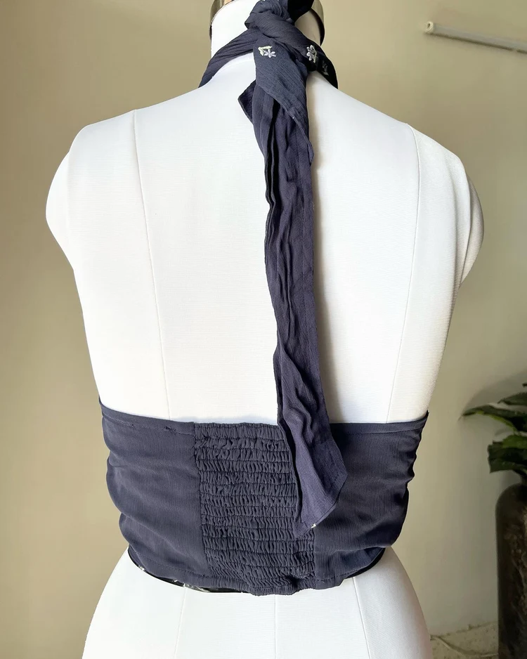 Blue wrap top 