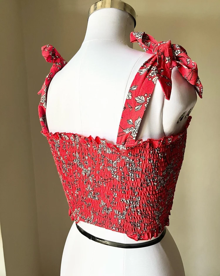 Floral smoked top 