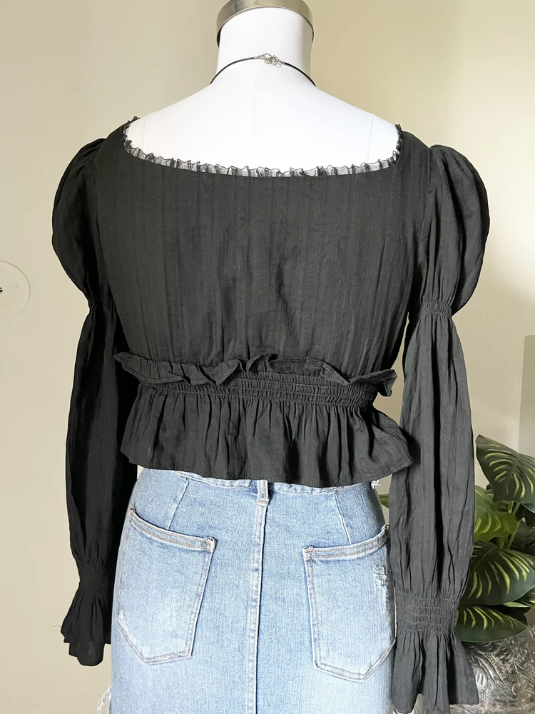 Black Ruffle design top