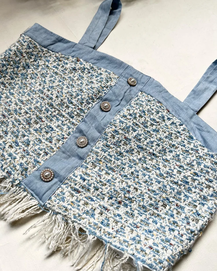 Blue tweed top 