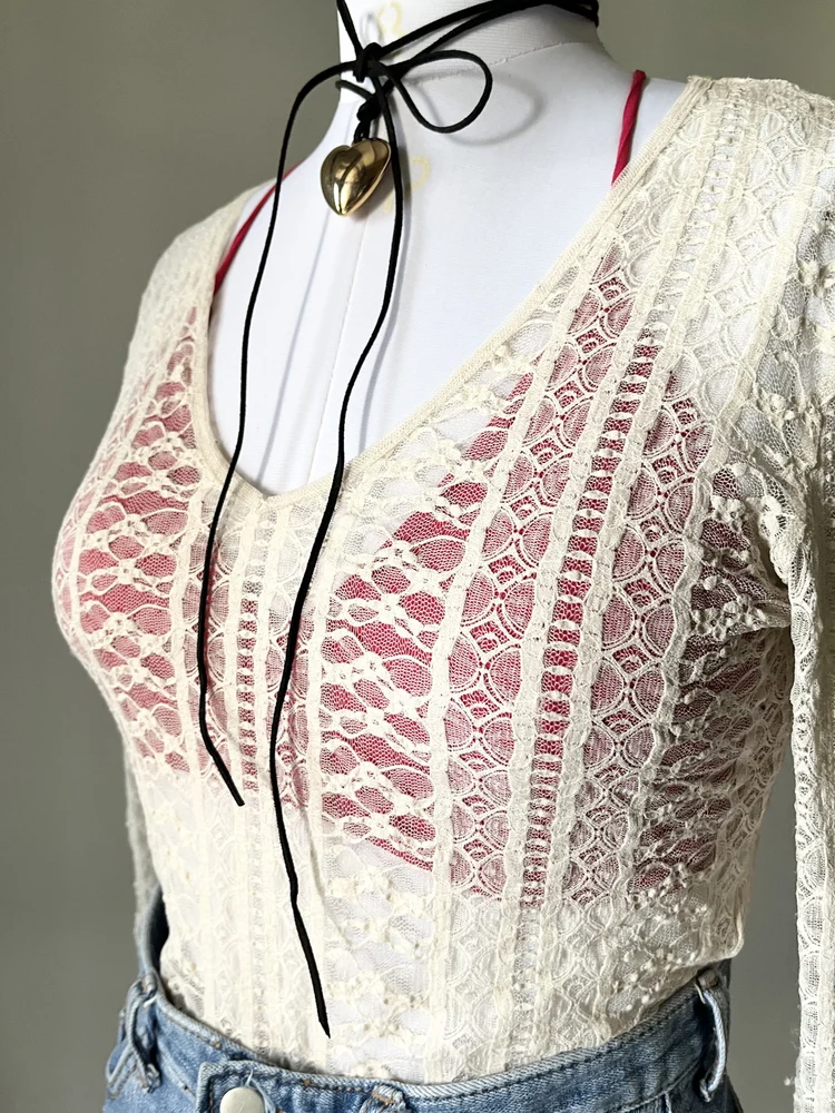 Beige lace top 