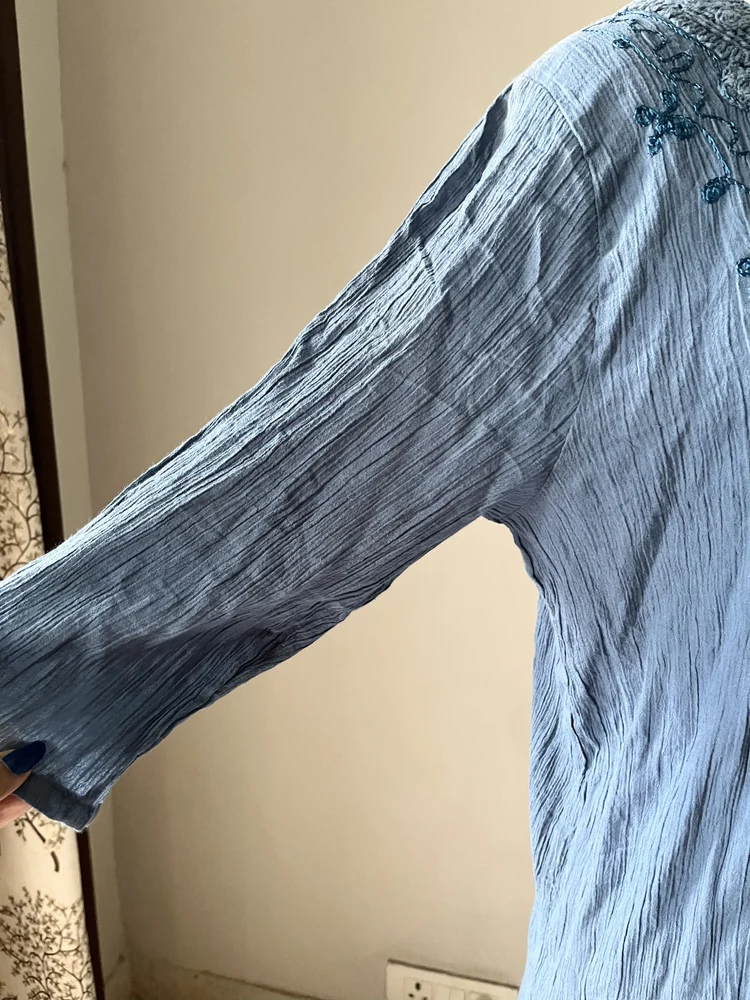 Blue embroidered Short kurti 