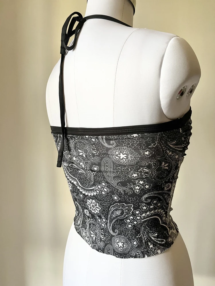 y2k print halter top