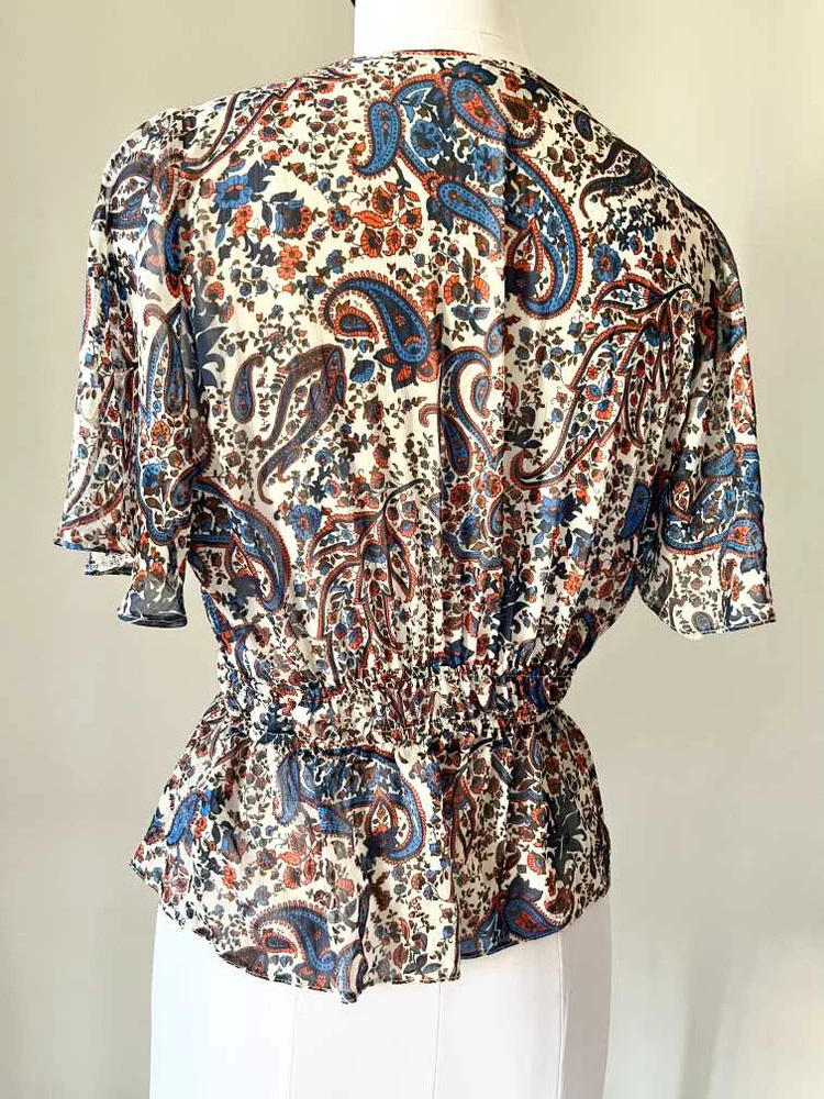 Paiisley print peplum top 