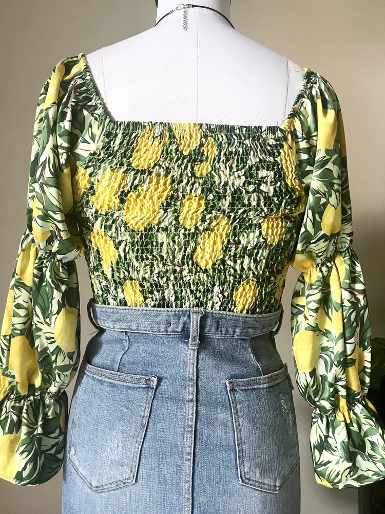 Yellow floral Padded top 