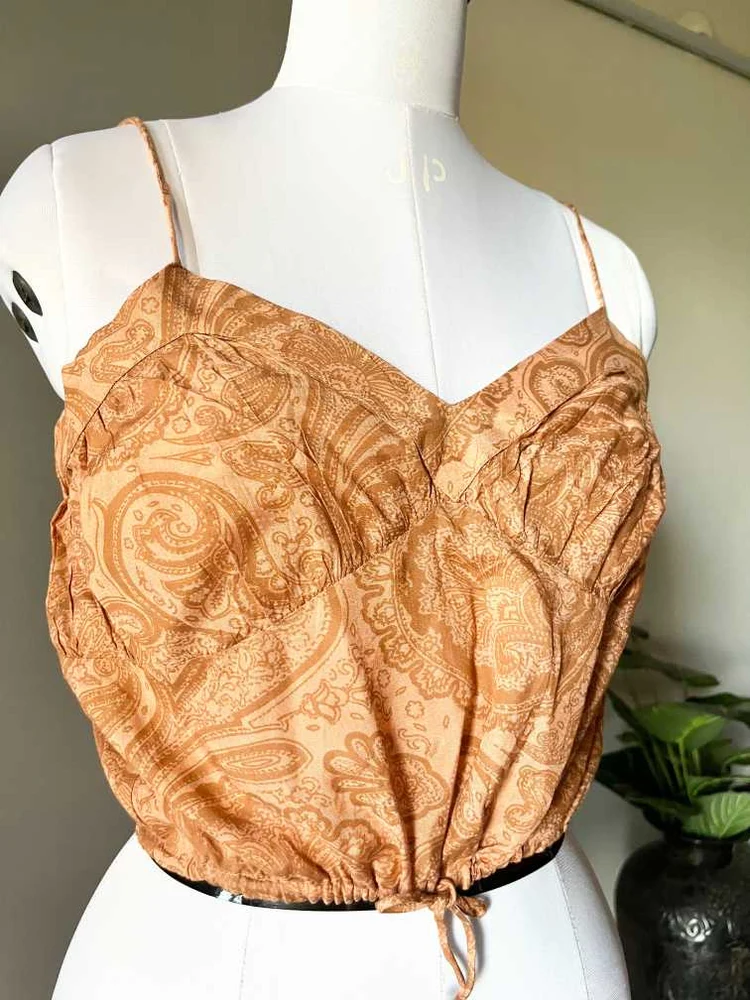 Mustard paisley print top