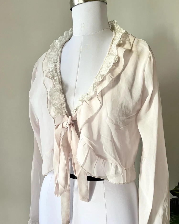 Y2K pink tie-up top 