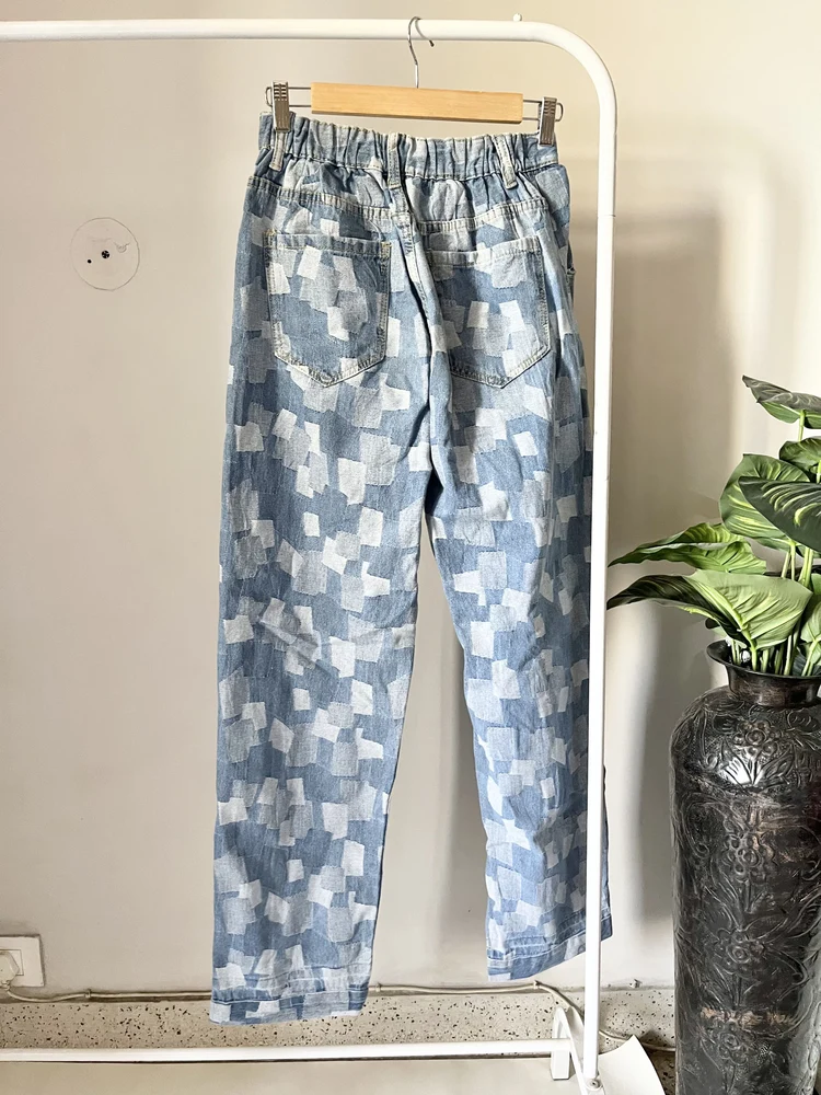 Printed wide-leg Jeans