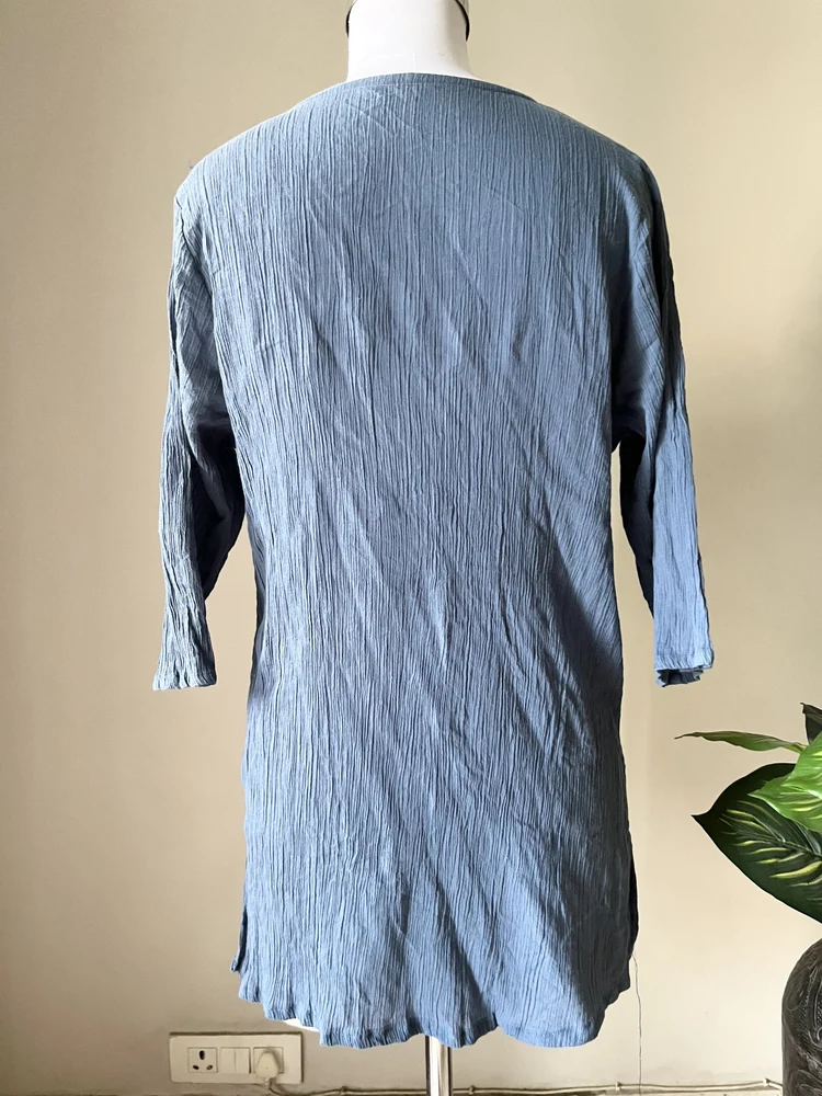 Blue embroidered Short kurti 